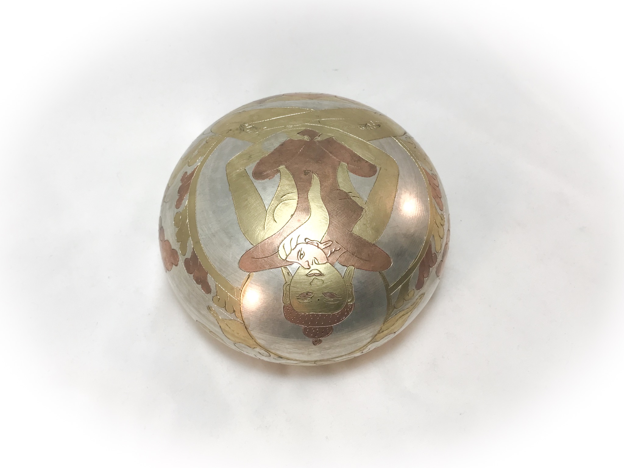 5” Copper Inlaid Singing Bowl - Image 4