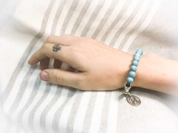 Turquoise Bracelet with Ganesha Charm - Image 3