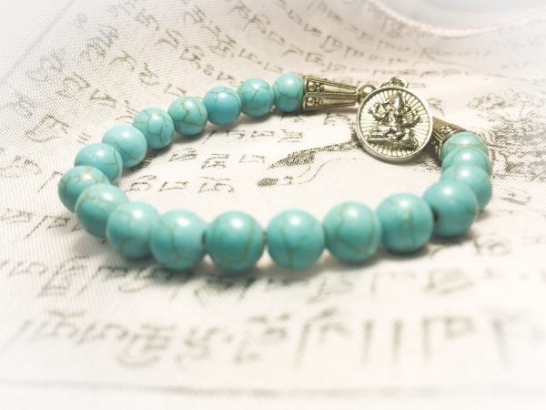 Turquoise Bracelet with Ganesha Charm