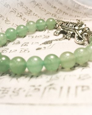 Jade Bracelet with Elephant Charm