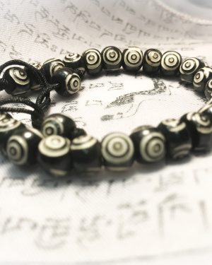 Yak Bone Etched Circle Bracelet