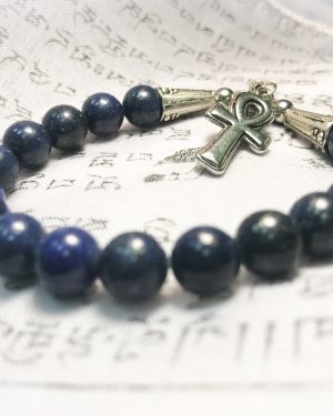 Lapis Lazuli Bracelet with Ank Charm