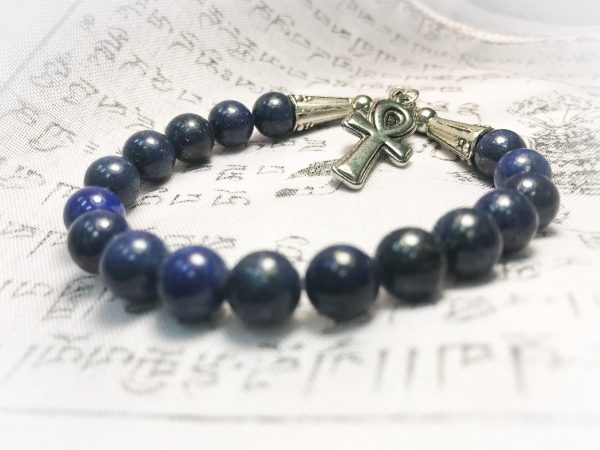 Lapis Lazuli Bracelet with Ank Charm