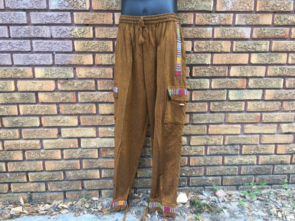Trimmed Cotton Pants with Ties ( 9 Colors Available)