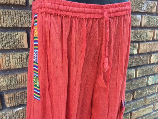 Trimmed Cotton Pants with Ties ( 9 Colors Available) - Image 9
