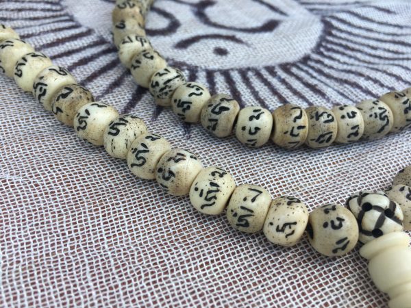 Etched Yak Bone Mantra Mala - Image 2