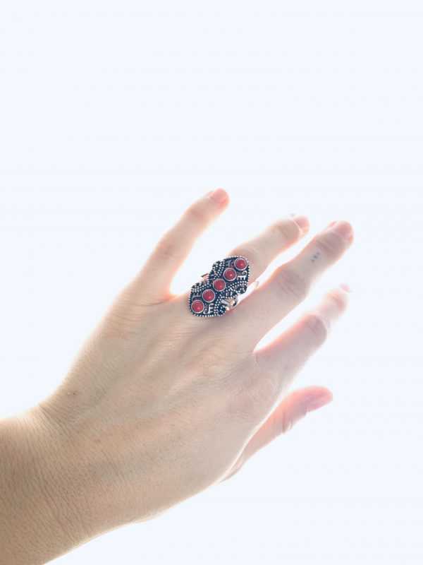5 Stone Coral Goddess Ring - Image 2