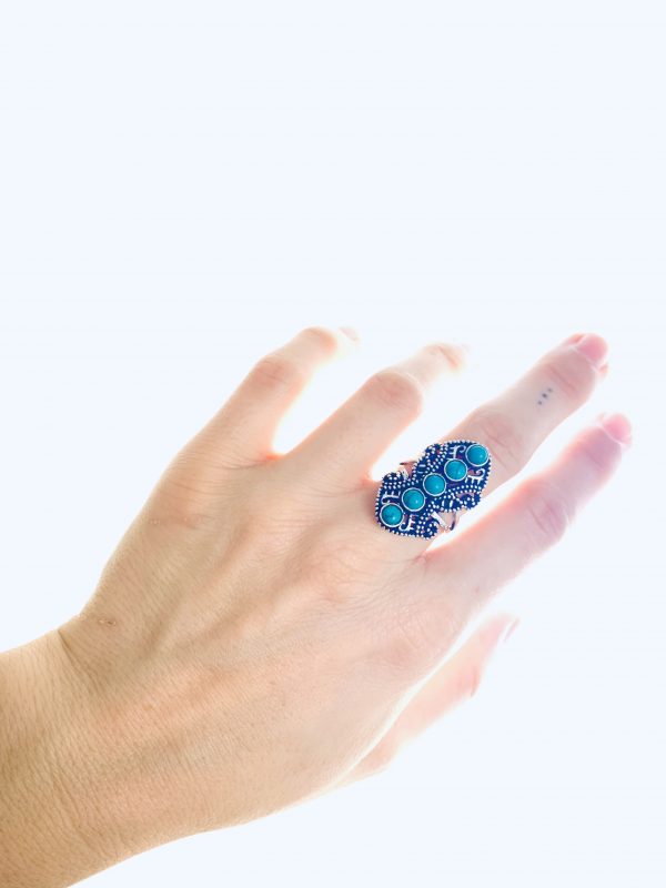 5 Stone Turquoise Goddess Ring - Image 2