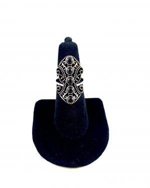 5 Stone Obsidian Goddess Ring