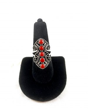 5 Stone Coral Goddess Ring