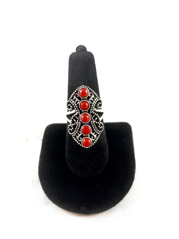 5 Stone Coral Goddess Ring