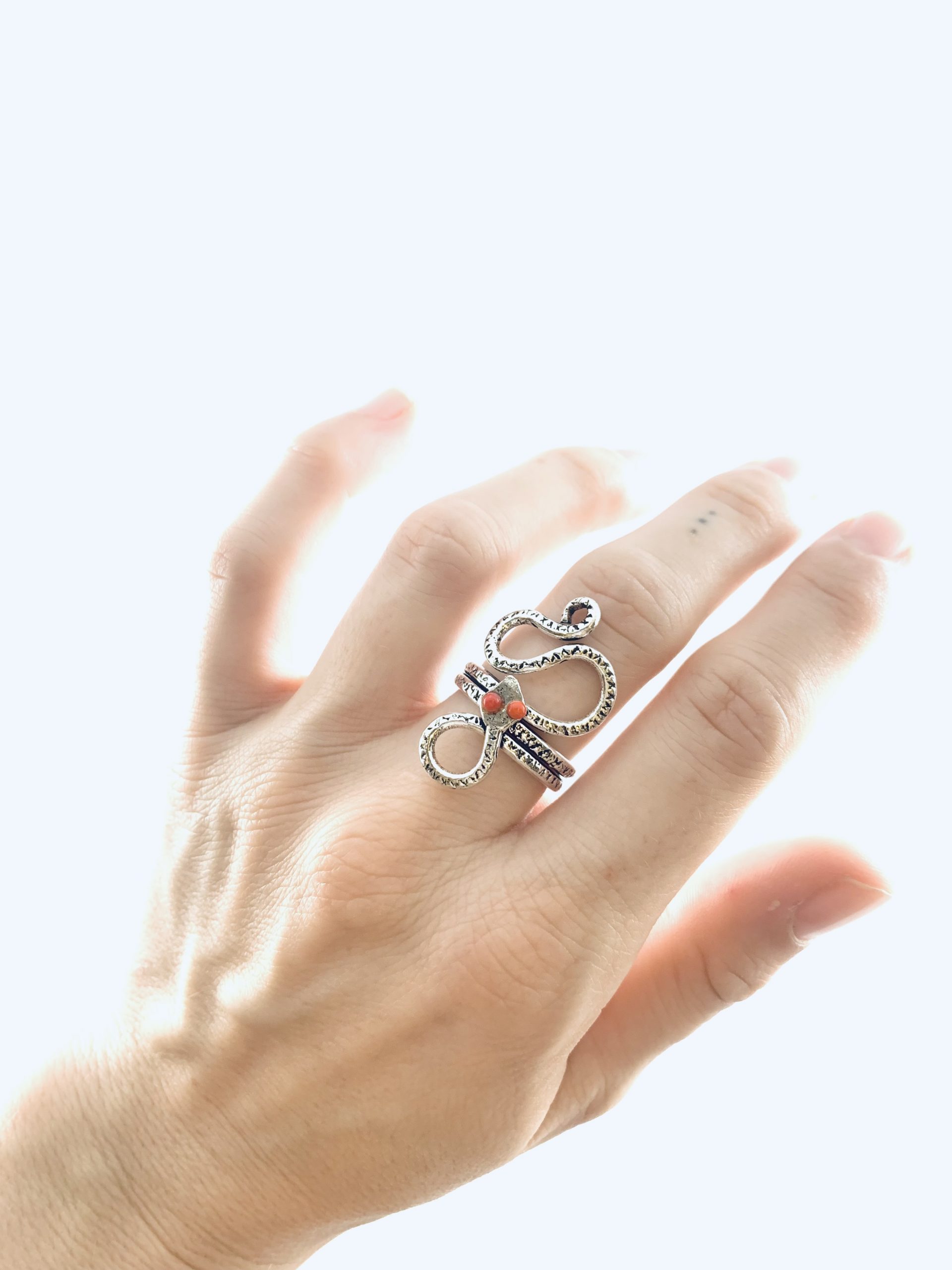 Silver Snake Charmer Ring - Image 2