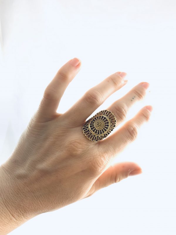 Sun Shield Gold Ring - Image 2