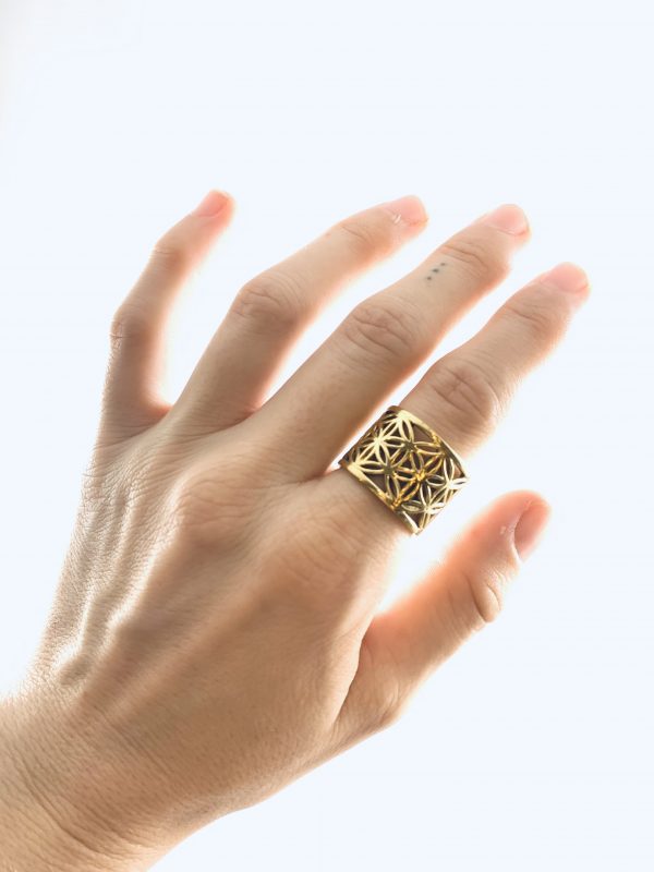 Gold Sacred Geometry Ring - Image 2