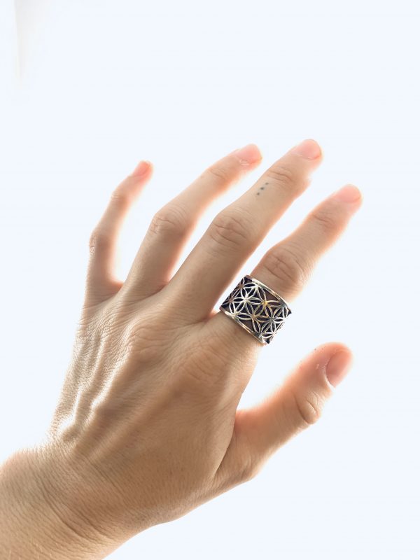 Silver Sacred Geometry Ring - Image 2